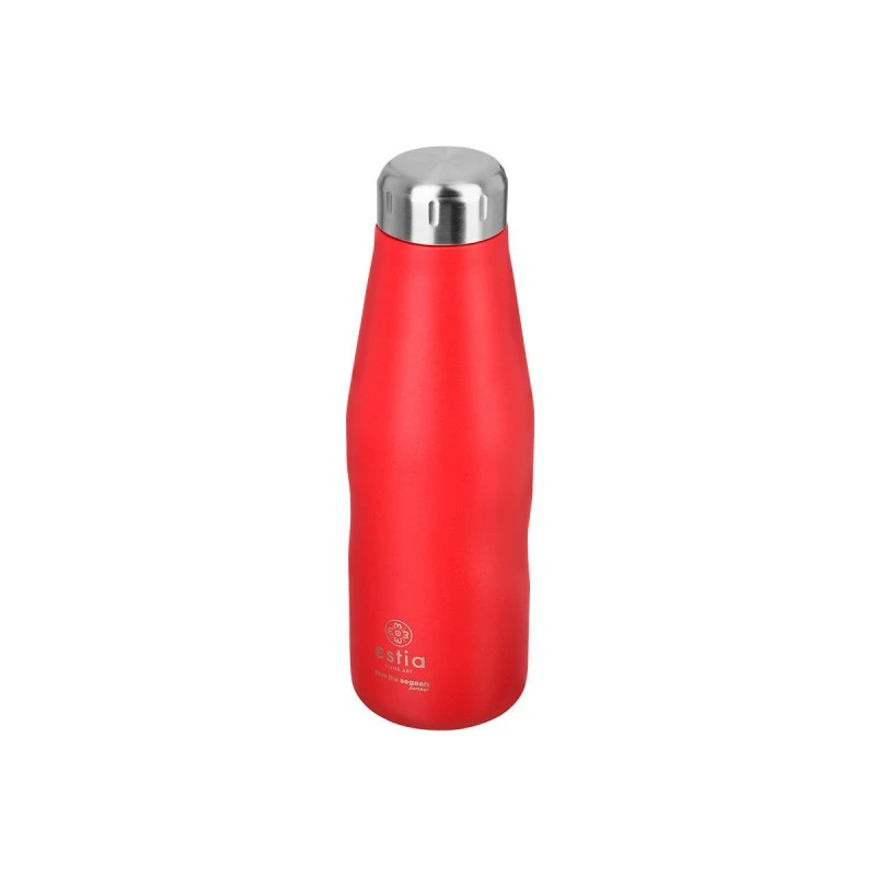 INSULATED BOTTLE TRAVEL FLASK SAVE THE AEGEAN 500ml SCARLET RED