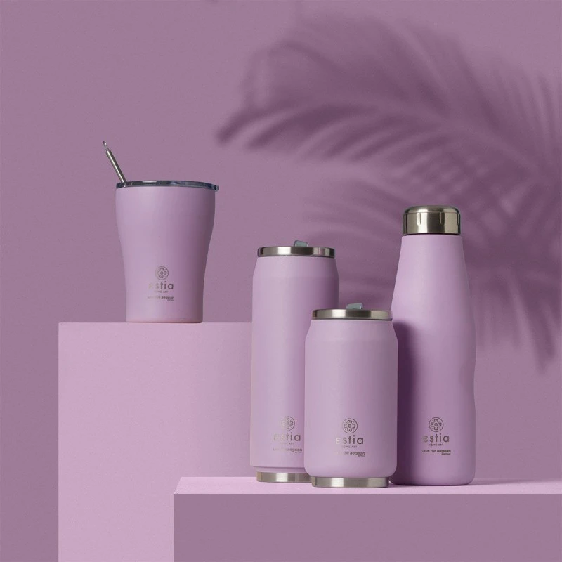 INSULATED TRAVEL CUP SAVE THE AEGEAN 500ml LAVENDER PURPLE