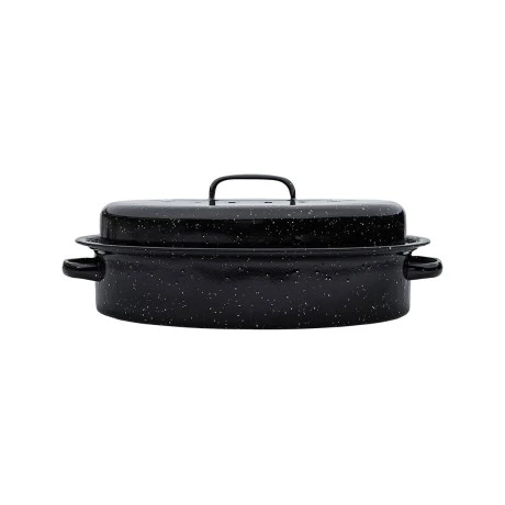 CASSEROLE DISH ENAMEL 40x27x15cm 4.8lt WITH GRILL RACK