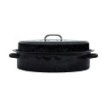 CASSEROLE DISH ENAMEL 46x32x18cm 7.8lt WITH GRILL RACK