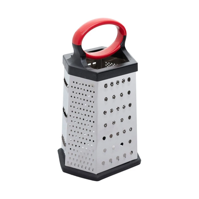 GRATER 6 SIDES STAINLESS STEEL 25cm WITH PLASTIC CONTAINER