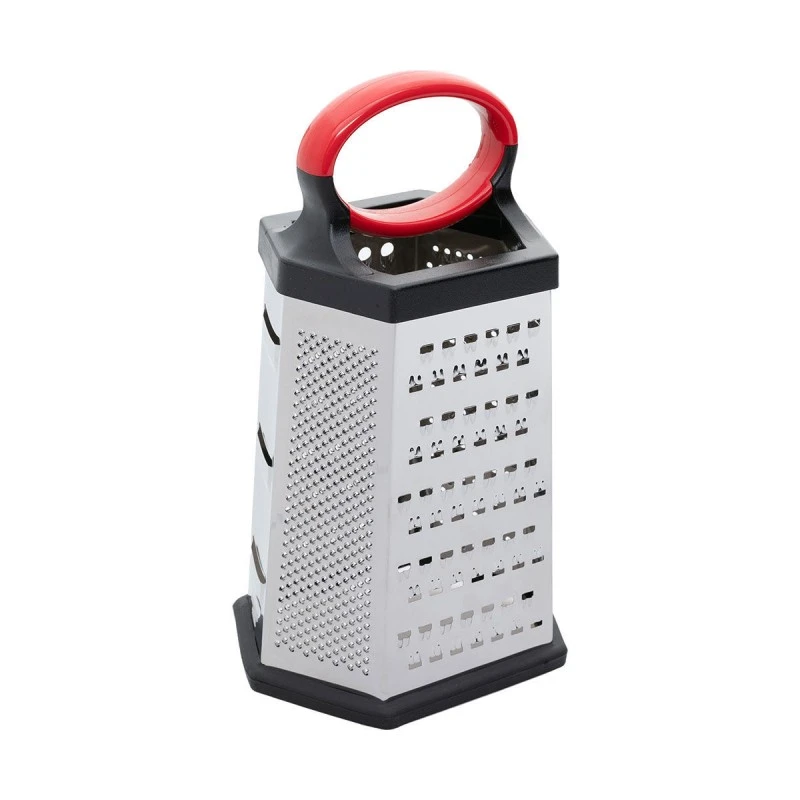 GRATER 6 SIDES STAINLESS STEEL 25cm WITH PLASTIC CONTAINER