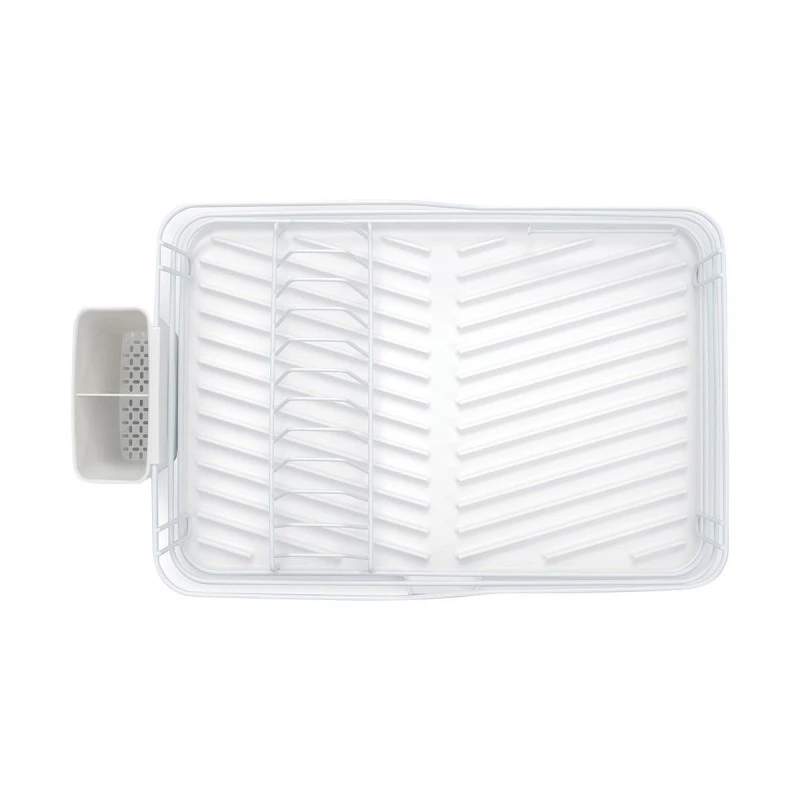 DISH RACK SINGLE TIER METALLIC 43x31cm WHITE
