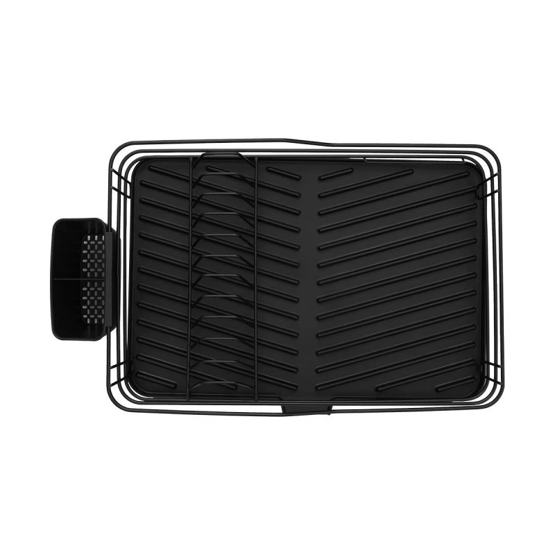 DISH RACK SINGLE TIER METALLIC 43x31cm BLACK