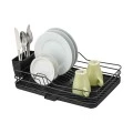 DISH RACK SINGLE TIER METALLIC 43x31cm BLACK