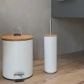 BATHROOM BIN BAMBOO ESSENTIALS SOFT CLOSE  5lt WHITE