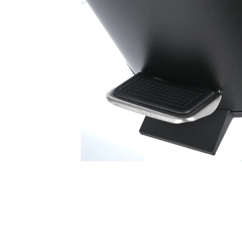 BATHROOM BIN BAMBOO ESSENTIALS SOFT CLOSE  5lt BLACK