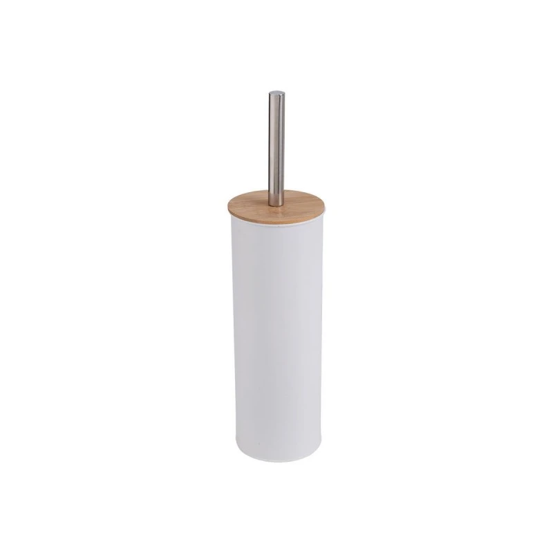TOILET BRUSH BAMBOO ESSENTIALS METALLIC WHITE