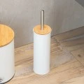 TOILET BRUSH BAMBOO ESSENTIALS METALLIC WHITE