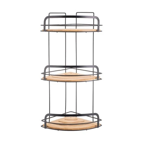 BATHROOM CORNER SHELVES BAMBOO ESSENTIALS METALLIC  3-TIER 49x19.5x19.5cm