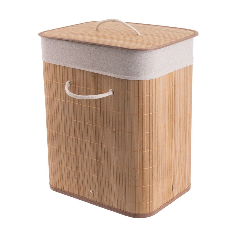 LAUNDRY BASKET BAMBOO ESSENTIALS FOLDABLE RECTANGULAR 60lt