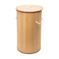 LAUNDRY BASKET BAMBOO ESSENTIALS FOLDABLE 57lt ROUND