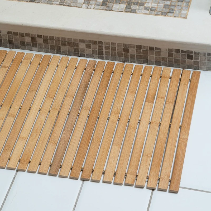 BATHROOM MAT BAMBOO ESSENTIALS NON-SLIP 60x40cm