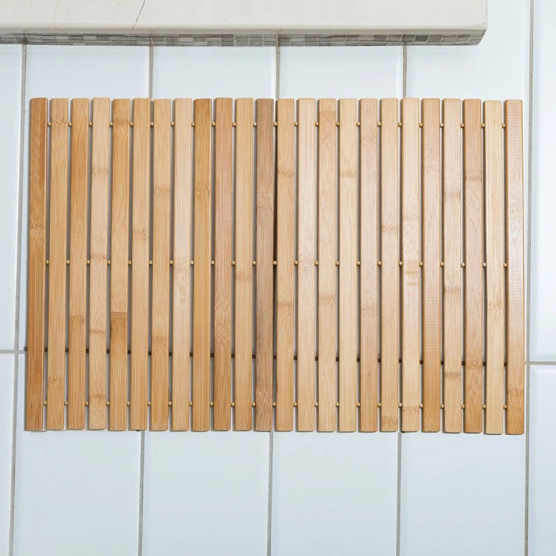 BATHROOM MAT BAMBOO ESSENTIALS NON-SLIP 60x40cm