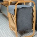 LAUNDRY BASKET BAMBOO ESSENTIALS 40x35x60.5cm WITH POLYESTER BAG