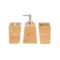 BATHROOM ACCESSORISEES BAMBOO ESSENTIAL WITH PLATE SET 3pc
