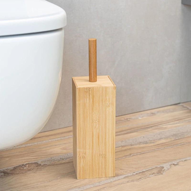 TOILET BRUSH BAMBOO ESSENTIALS  RECTANGULAR 10x10x37cm