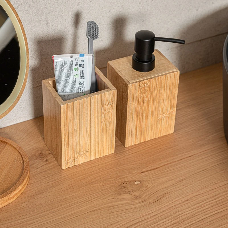 SOAP DISPENSER BAMBOO ESSENTIALS  RECTANGULAR 2x7.5x17.5cm