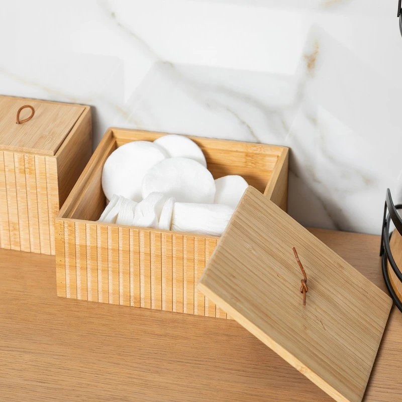 STORAGE &amp; ORGANIΖER BOX BAMBOO ESSENTIAL RECTANGULAR 15x15x7cm