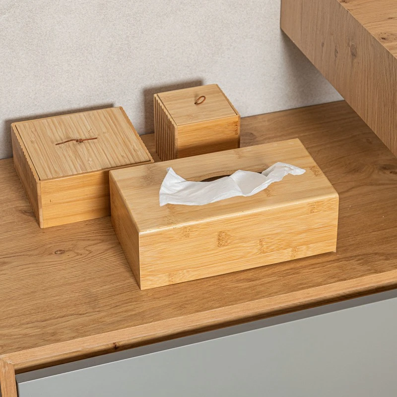 TISSUE HOLDER BAMBOO ESSENTIALS 24x14x8.5cm