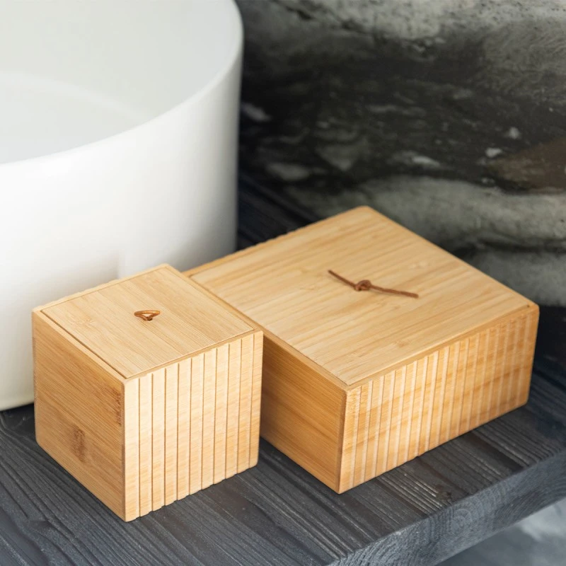 STORAGE &amp; ORGANIΖER BOX BAMBOO ESSENTIAL 9x9x8cm