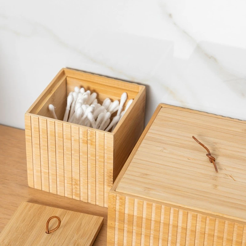 STORAGE &amp; ORGANIΖER BOX BAMBOO ESSENTIAL 9x9x8cm