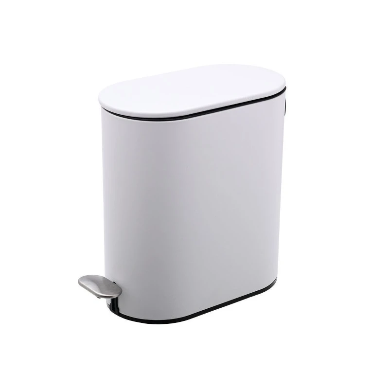 BATHROOM BIN SLIM SOFT CLOSE 5lt MATTE WHITE