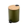BATHROOM BIN BAMBOO OLIVE SERIES CLOSE 5lt OLIVE