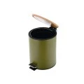 BATHROOM BIN BAMBOO OLIVE SERIES CLOSE 5lt OLIVE