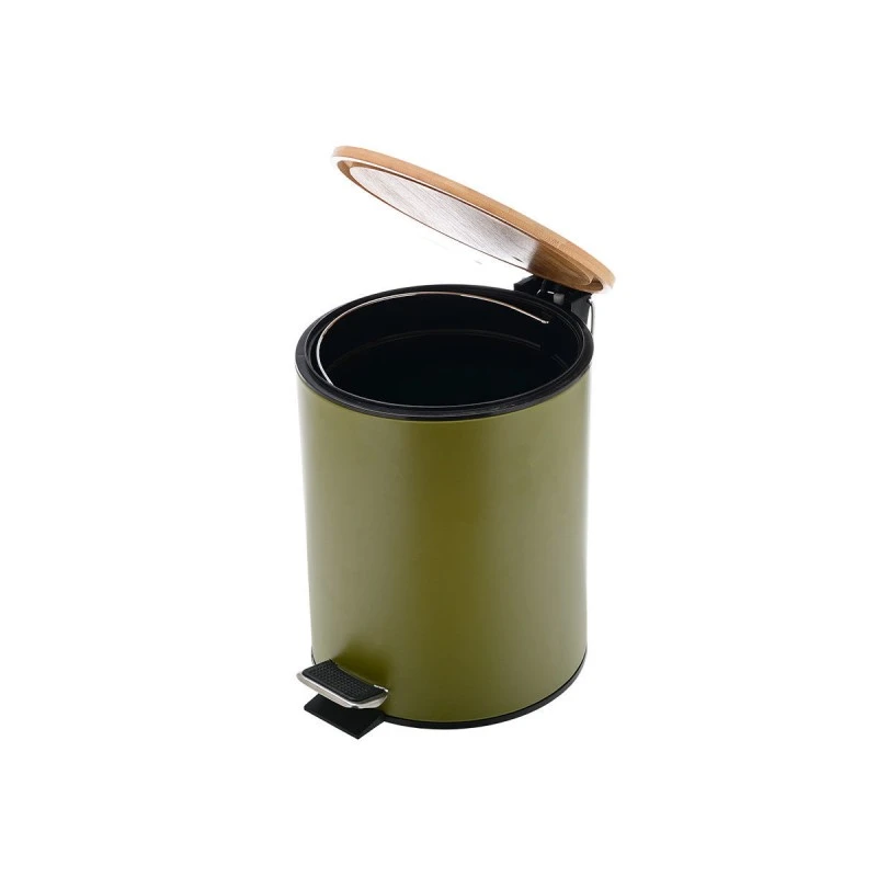BATHROOM BIN BAMBOO OLIVE SERIES CLOSE 5lt OLIVE