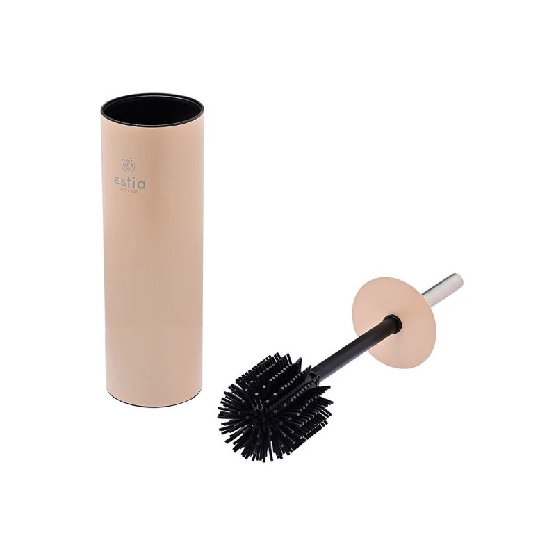 TOILET BRUSH DITA STAINLESS STEEL WITH PLASTIC CONTAINER 23cm MATTE BEIGE