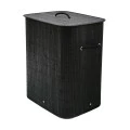 LAUNDRY BASKET BAMBOO ESSENTIALS FOLDABLE RECTANGULAR 60lt BLACK