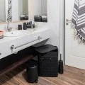 LAUNDRY BASKET BAMBOO ESSENTIALS FOLDABLE RECTANGULAR 60lt BLACK