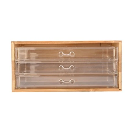 JEWELRY BOX BAMBOO 24.5x11x14cm WITH 3 DRAWERS