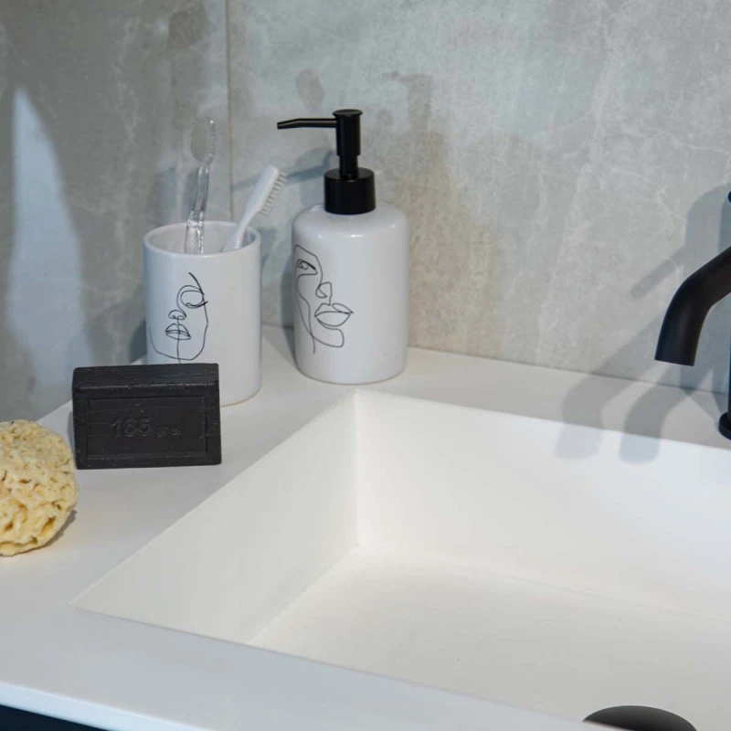 TOOTHBRUSH HOLDER LINE ART WHITE