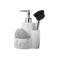 DISHWASHER CONTAINER WITH SPONGE HOLDER &amp; BRUSH MARBLE