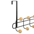 DOOR HANGER METALLIC 52x7.5x23cm 10 HOOKS BLACK