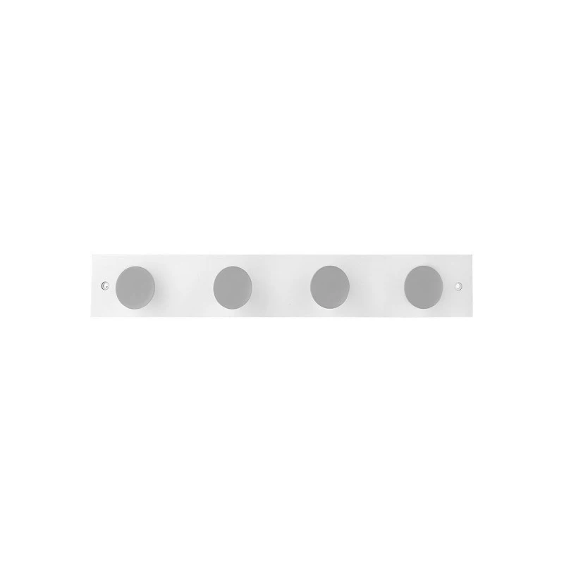 WALL HANGER WOODEN 40x6x6cm 4 HOOKS WHITE