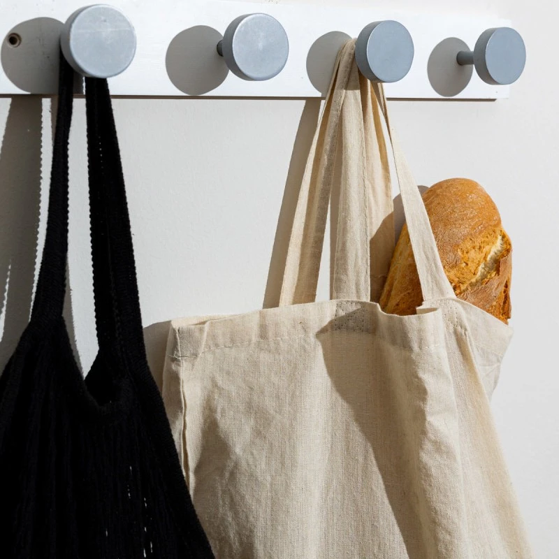 WALL HANGER WOODEN 40x6x6cm 4 HOOKS WHITE