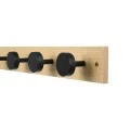 WALL HANGER WOODEN 60x6x6cm 6 HOOKS