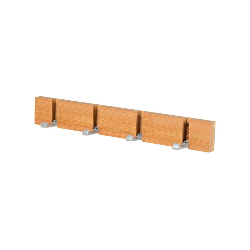 WALL HANGER WOODEN 40x5.5x1.8cm WITH 4 FOLDABLE HOOKS