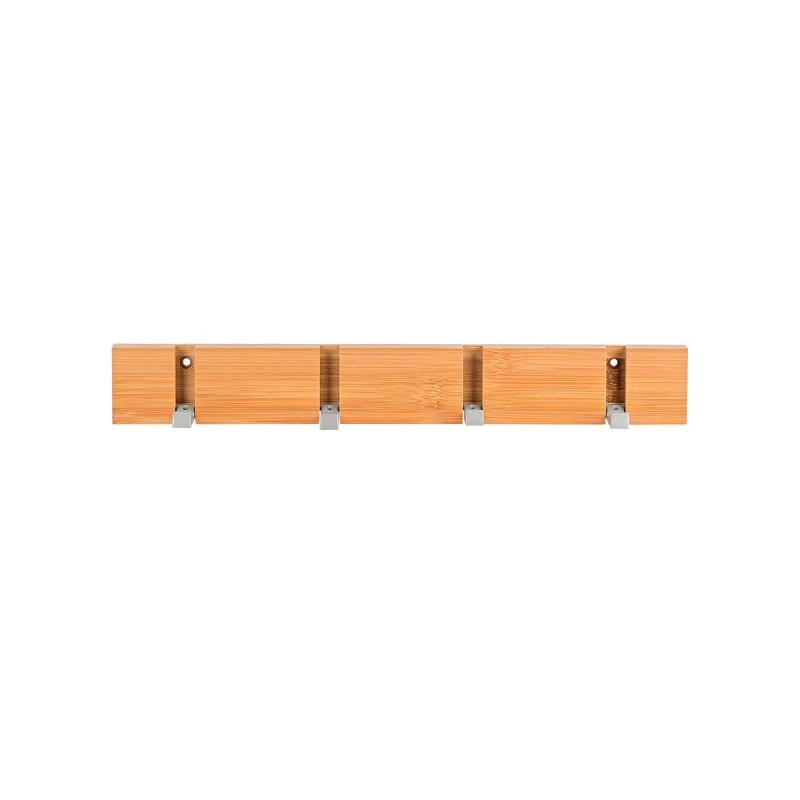WALL HANGER WOODEN 40x5.5x1.8cm WITH 4 FOLDABLE HOOKS