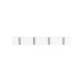 WALL HANGER WOODEN 40x5.5x1.8cm WITH 4 FOLDABLE HOOKS WHITE