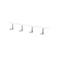 WALL HANGER WOODEN 40x5.5x1.8cm WITH 4 FOLDABLE HOOKS WHITE