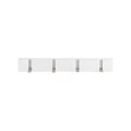 WALL HANGER WOODEN 40x5.5x1.8cm WITH 4 FOLDABLE HOOKS WHITE
