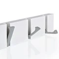 WALL HANGER WOODEN 40x5.5x1.8cm WITH 4 FOLDABLE HOOKS WHITE