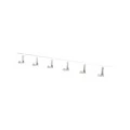 WALL HANGER WOODEN 60x5.5x1.8cm WITH 6 FOLDABLE HOOKS WHITE