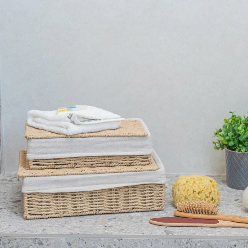 STORAGE &amp; ORGANIΖER BOX BOTANICA 32x24x12cm WITH INTERNAL CLOTHING &amp; LID
