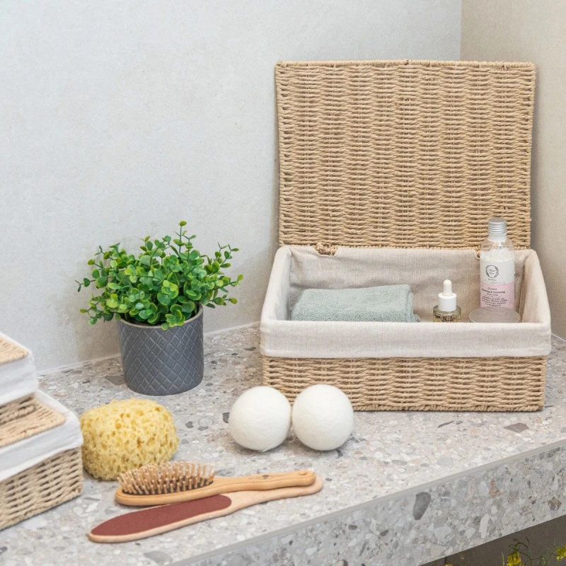 STORAGE &amp; ORGANIΖER BOX BOTANICA 32x24x12cm WITH INTERNAL CLOTHING &amp; LID
