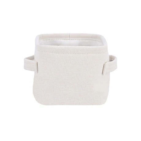 STORAGE &amp; ORGANIΖER BOX IVORY 13.5x12.5x10.5cm WITH HANDLES